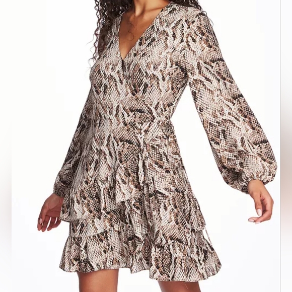 1. State Dresses & Skirts - Wrap Snakeskin Dress- NWT!
